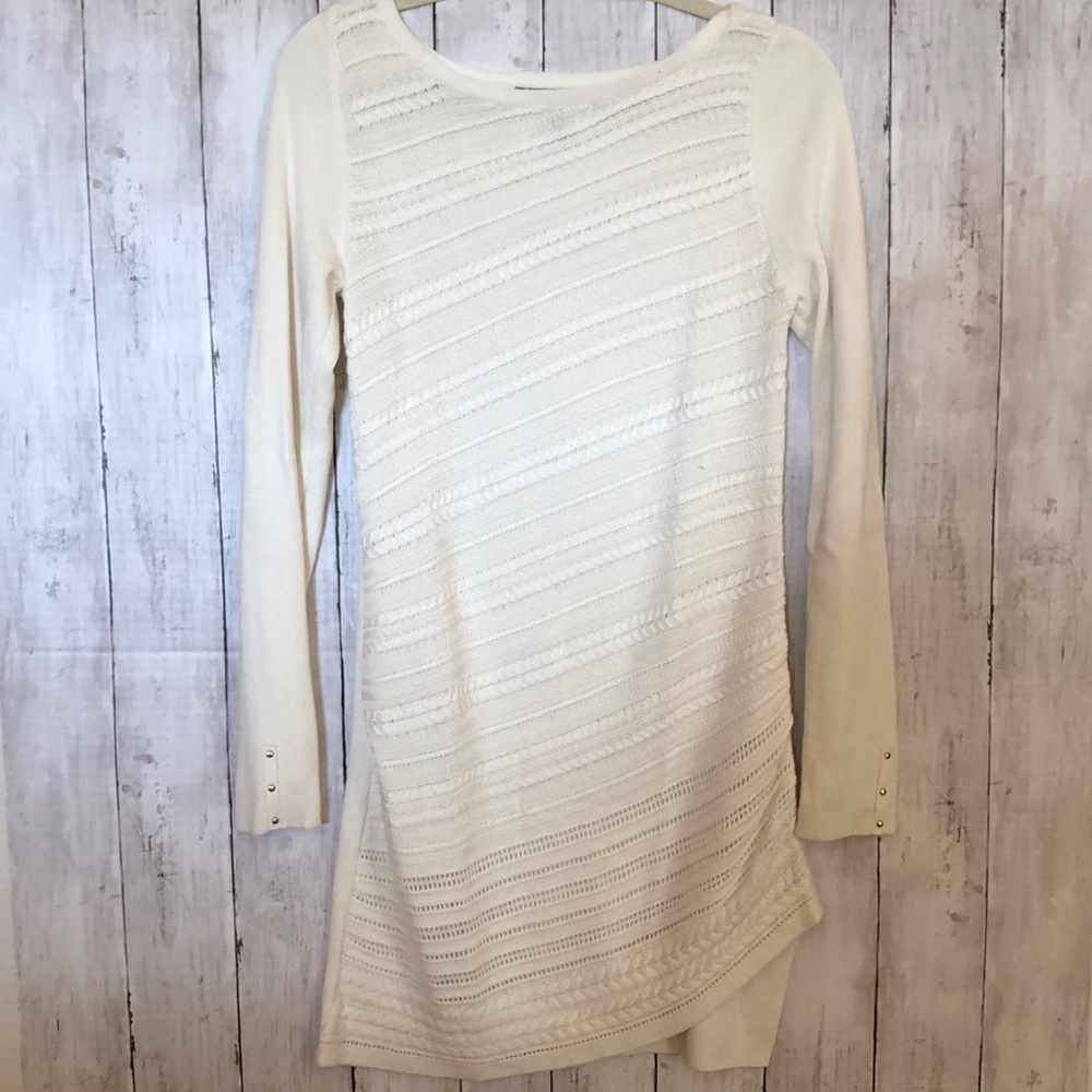 WHBM ivory knit sweater, size small
